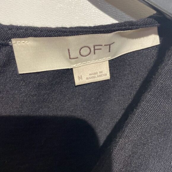 Loft Women's Black Button Front Layered Sleeveless Blouse Size Medium - Picture 6 of 6